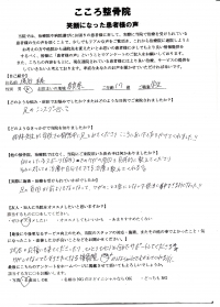 磯城野高校　空手部【シンスプ　自分でできる治療を教えてくれる】　アンケート用紙