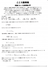 奈良大付属　空手部【腕の痛み　すぐ治った】　アンケート用紙